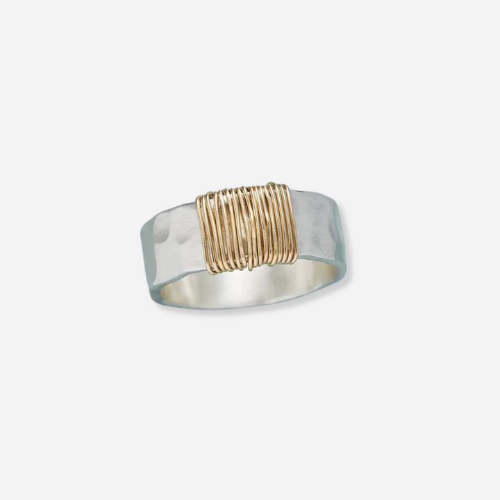 Silver Ring with Vintage Gold Wire