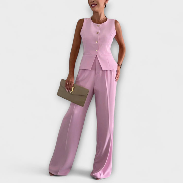 Wilhelmina - Chic Sleeveless Top and Pants Ensemble