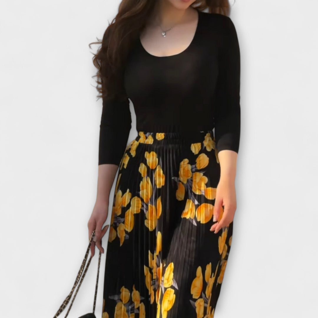 Violette - Pleated Skirt and Top Ensemble