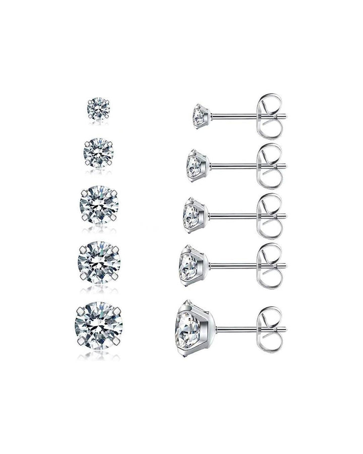 Boucles d'oreilles à clou Fae® en acier inoxydable 316L (ensemble de 5 paires)