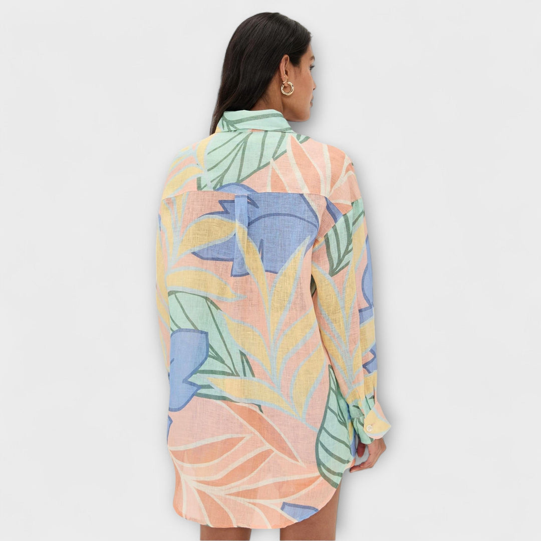 Mary - Tropical Leaf Print Short Set by Playa Boyfriend