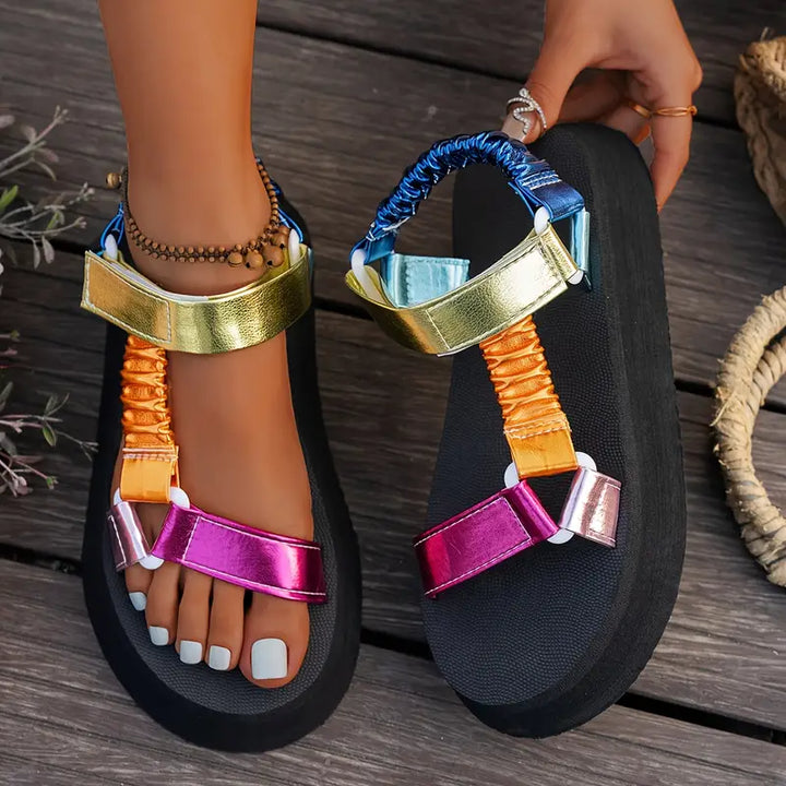 Aura | Iridescent Platform Sandal