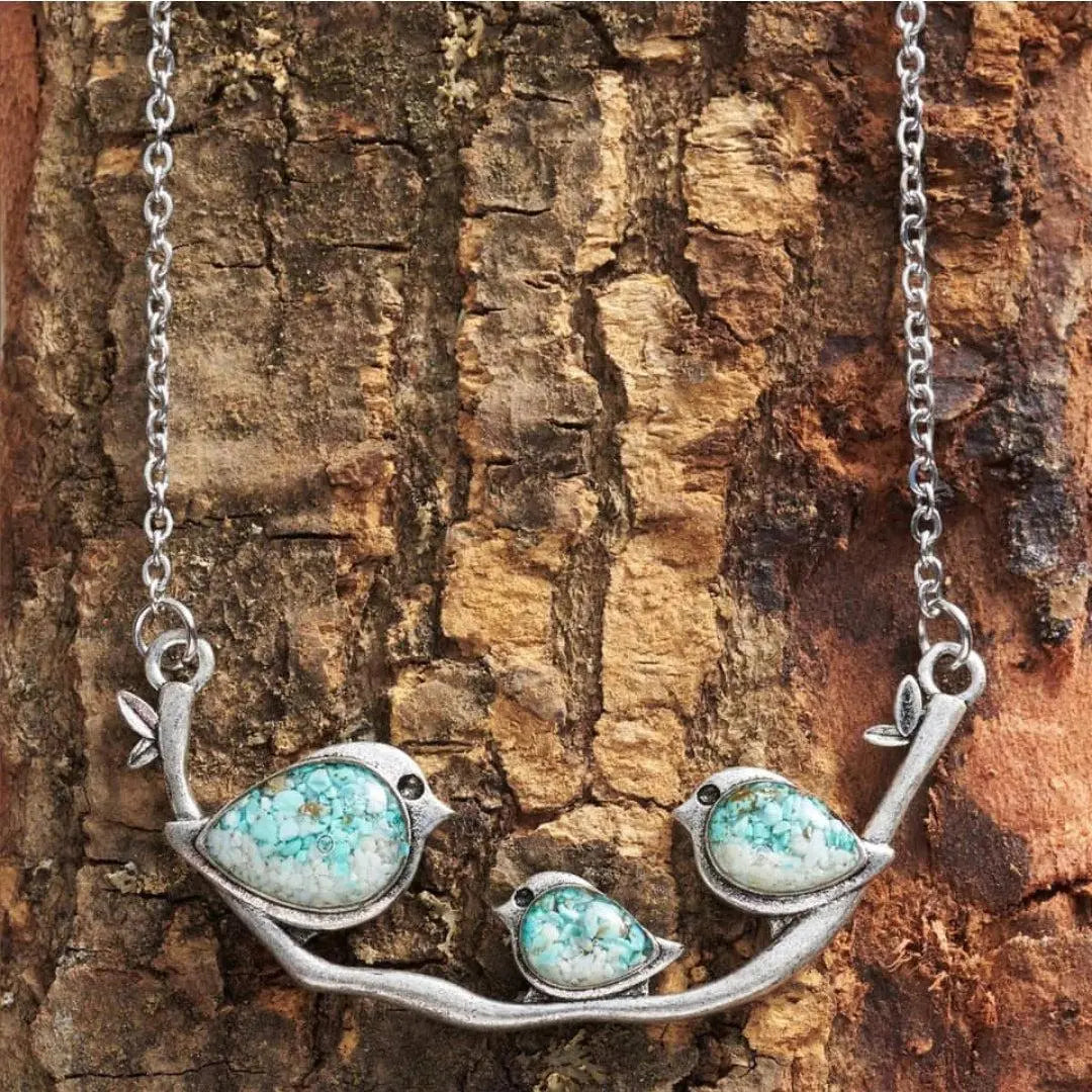 Vintage Silver Birds Necklace