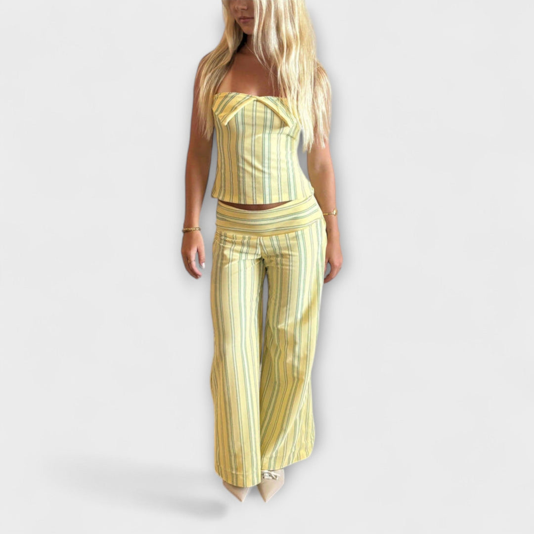 Anastasia - Classic Striped Pants Ensemble