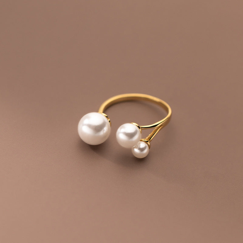 Triple Adjustable Freshwater Pearl Ring