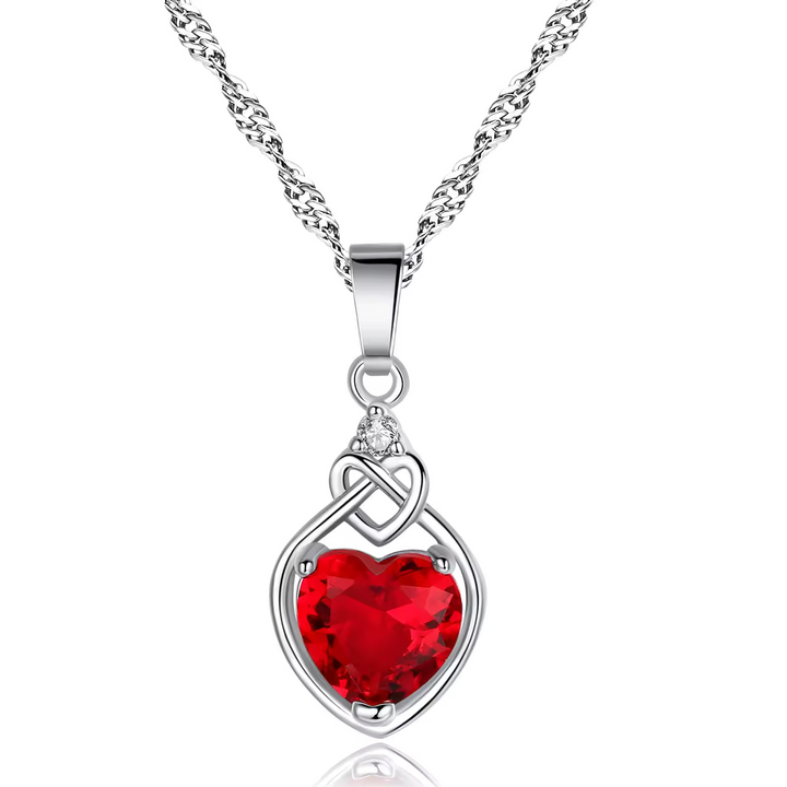 Red Zircon Heart Jewelry Set