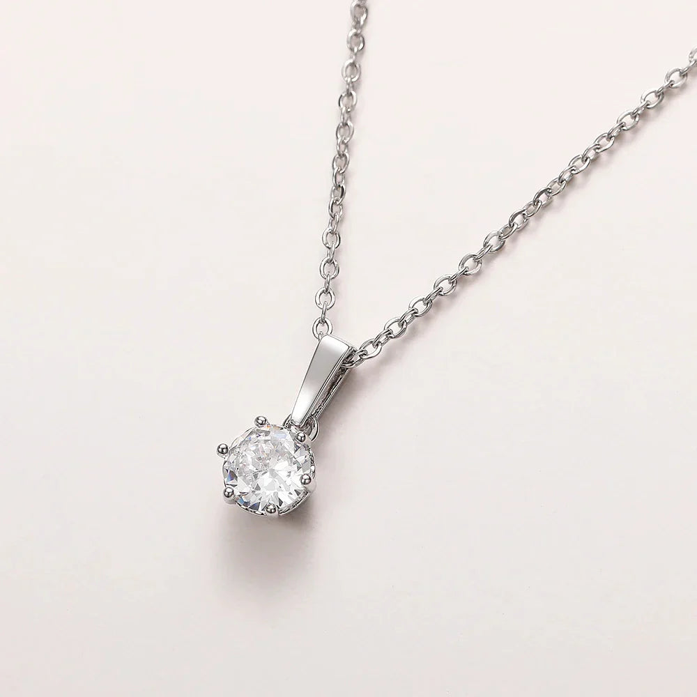 Classic Zirconium Pendant Necklace