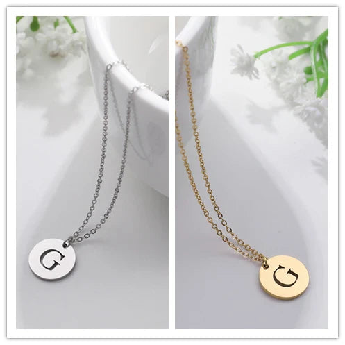 Elegant Gold Letter Pendant Necklace