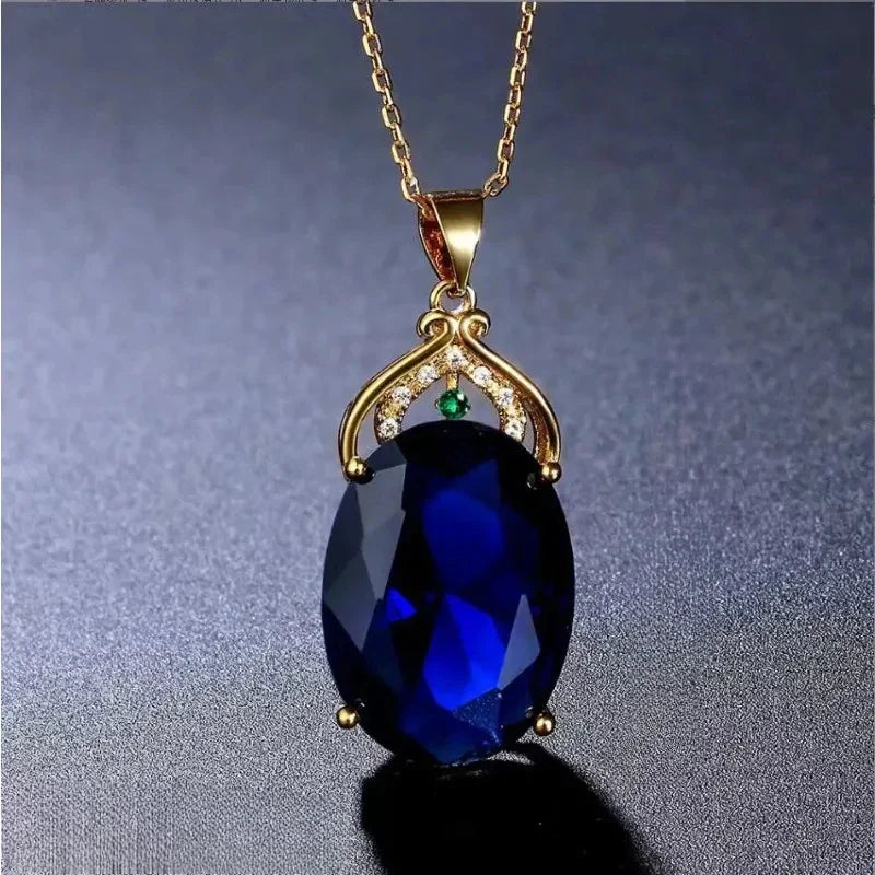 Sophisticated Crystal and Opal Pendant Necklace