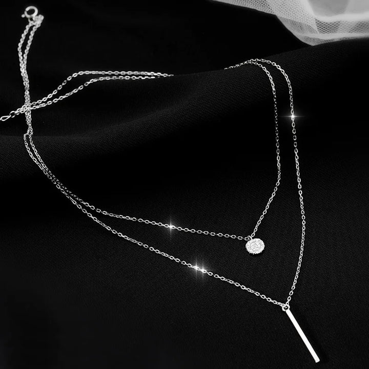 Sterling Silver Double Layer Necklace