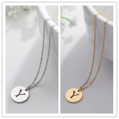 Elegant Gold Letter Pendant Necklace