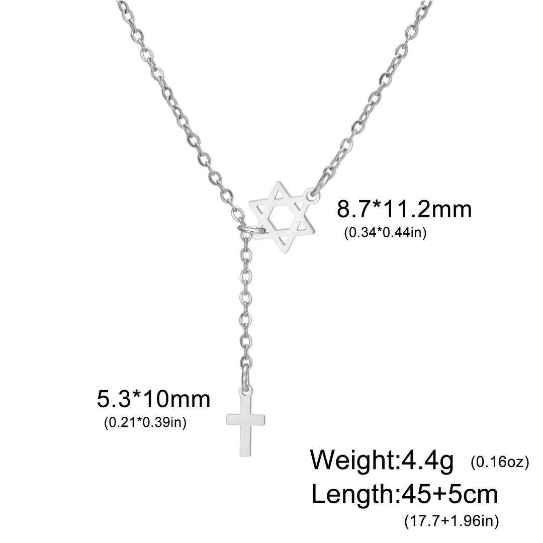 Star & Cross Stainless Steel Necklace
