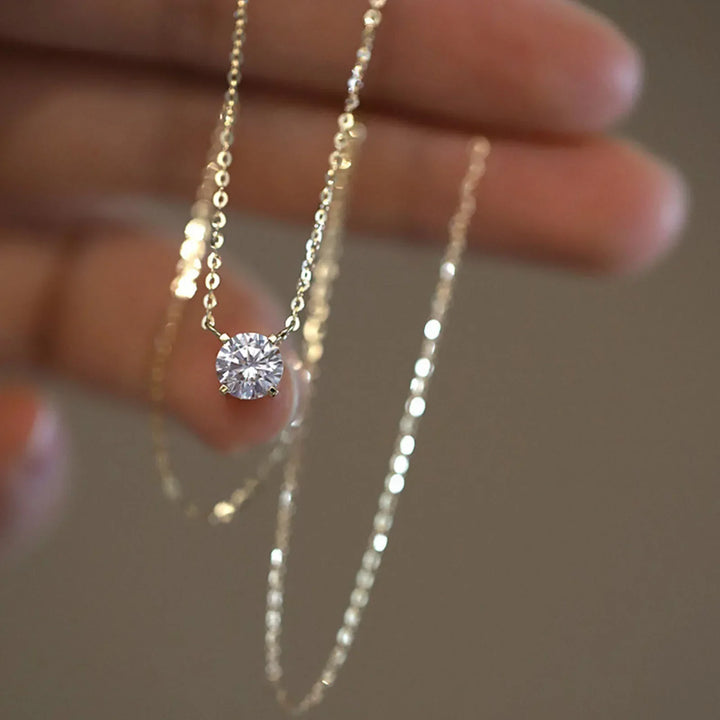 18K Gold-Plated Zircon Necklace in Sterling Silver