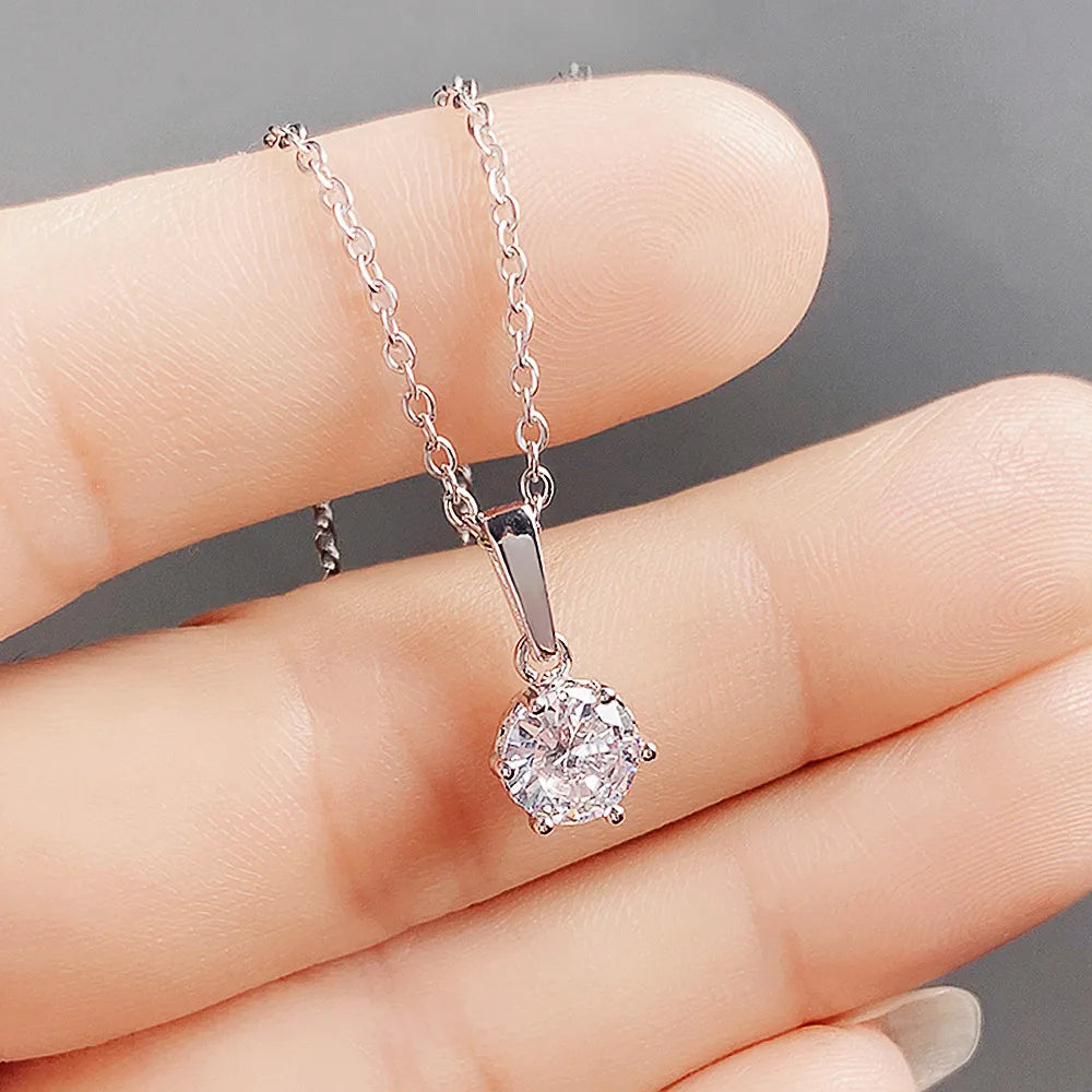 Classic Zirconium Pendant Necklace