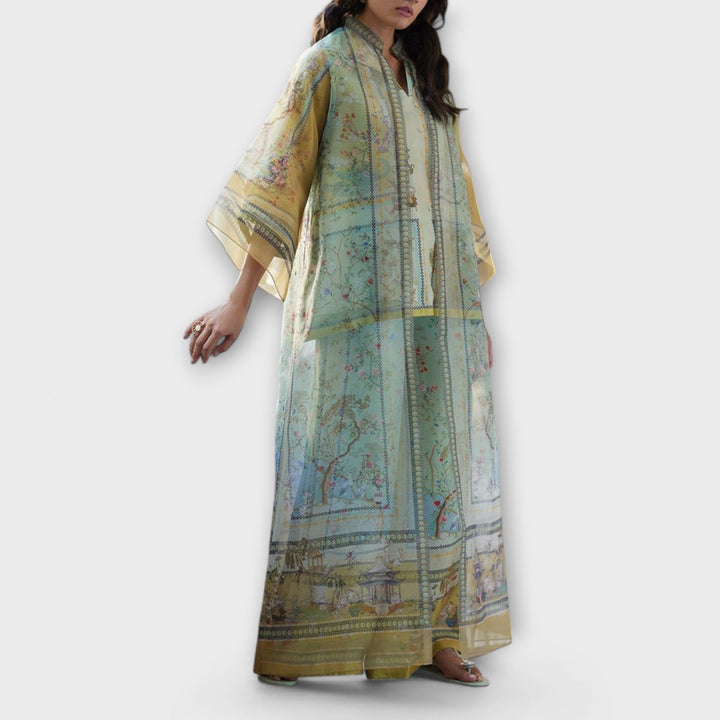 Maria - Digital Print Set with Trumpet Sleeves