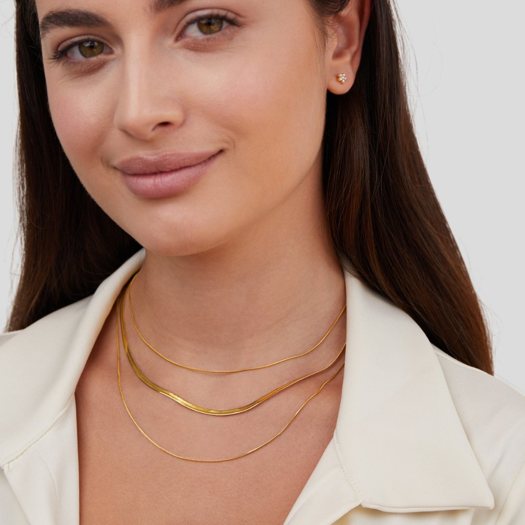 Three-Layer Gold Chain Necklace