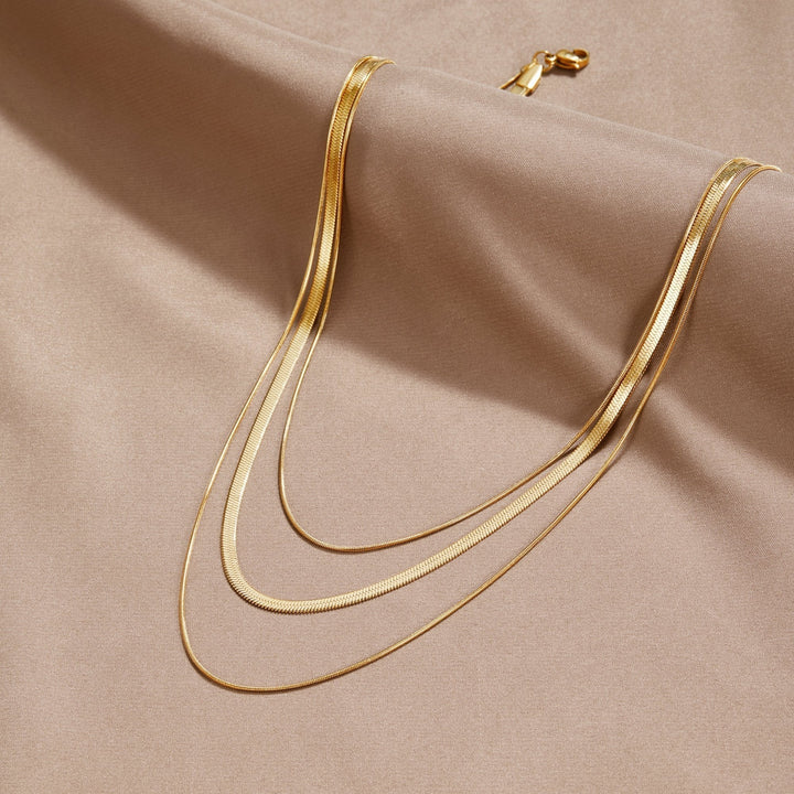 Gold Multi-Strand Chain Necklace