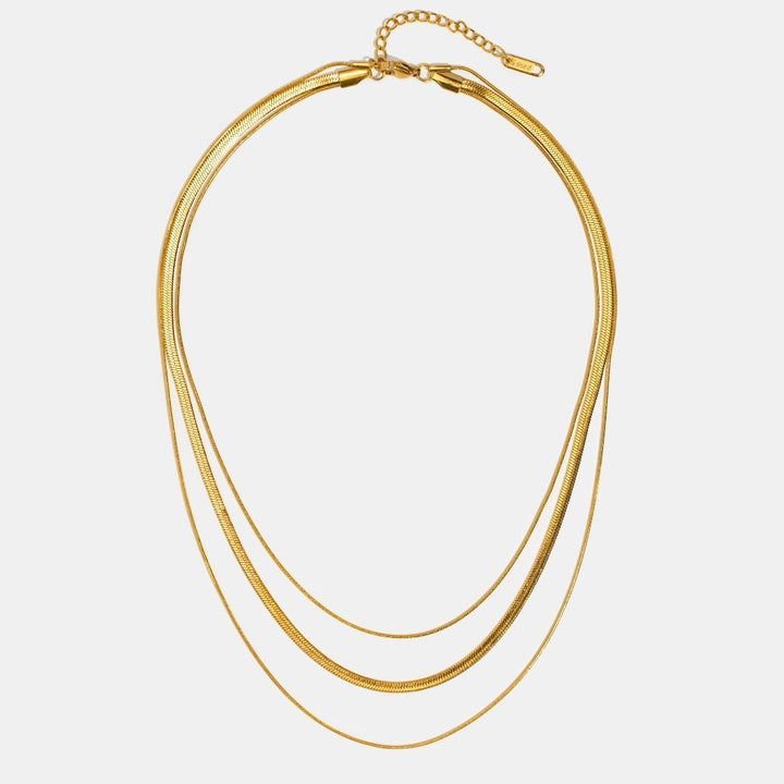 Multi-layered gold necklace