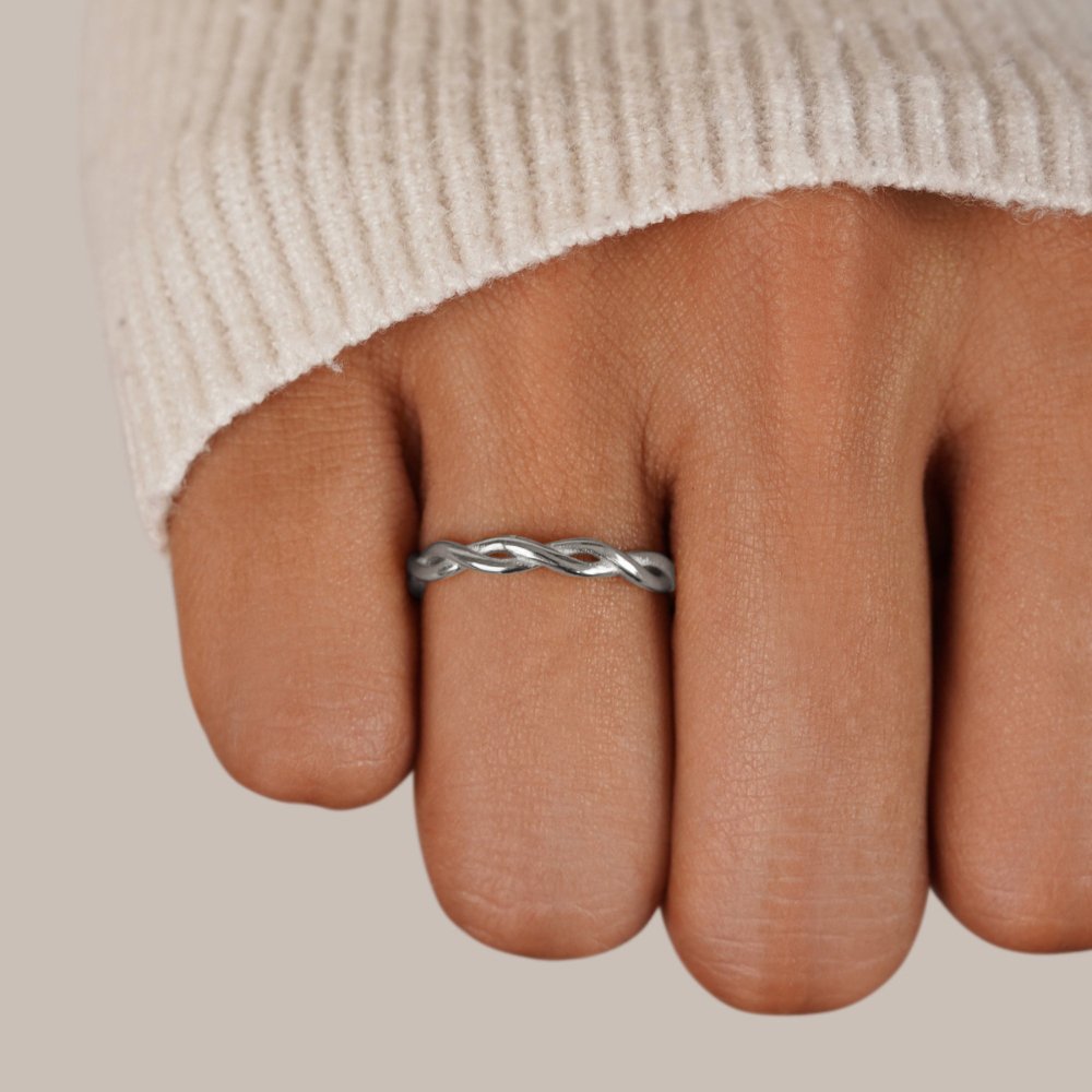 Infinity Spinning Ring 18K Silver