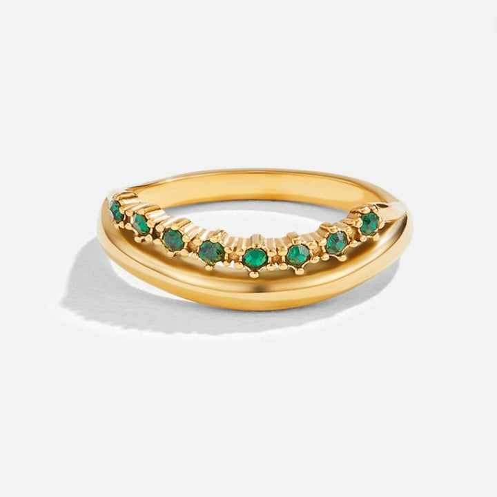 Mary - Emerald Stacking Ring