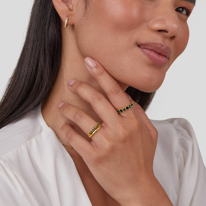 Mary - Emerald Stacking Ring