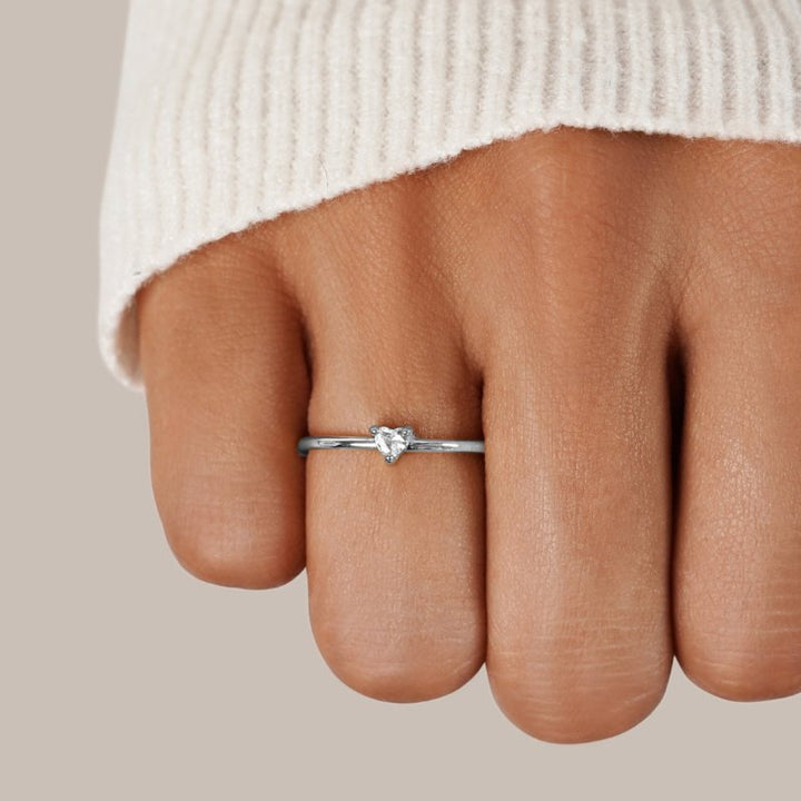 'Petit Amour' Heart-Shaped Crystal Ring